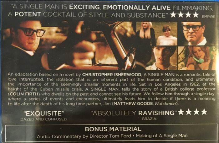 A Single Man [2009] Colin Firth, Julianne Moore, Matthew Goode & Nicholas Hoult [Blu-ray Movie]