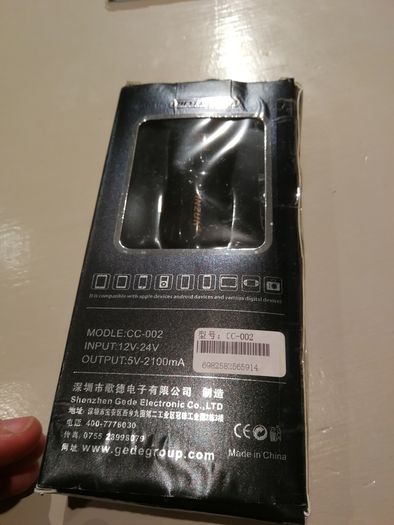 Pinzun 2.1A Dual Usb Car Fast Charger Black