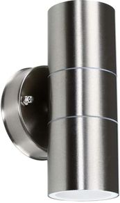 Modern Stainless Steel Outdoor Garden Up/Down Security Wall Light - IP44 Rated