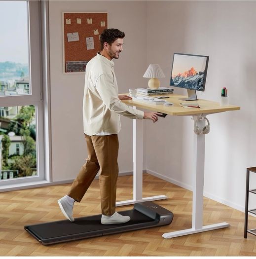 140 x 60 cm Standing Desk, Electric Height Adjustable Desk with 2 Hooks
