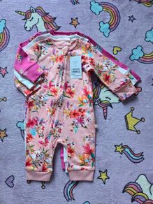 3-6m, With Tags 3 Next 2 Way Zip Footless Rompers/Sleepsuits