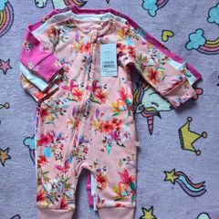 3-6m, With Tags 3 Next 2 Way Zip Footless Rompers/Sleepsuits