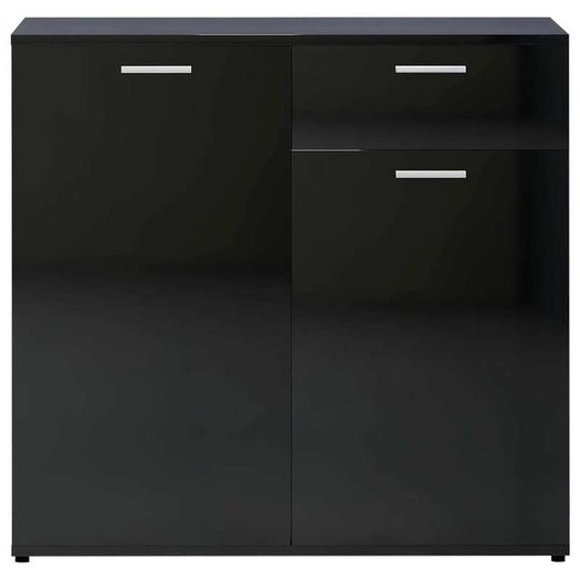 Sideboard High Gloss Black 160x36x75 cm Chipboard