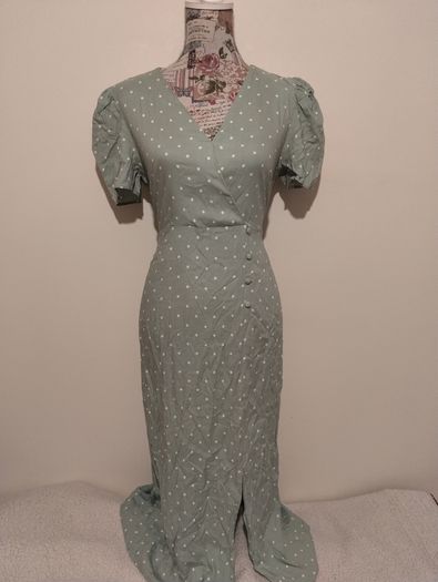 Green Polka Dot Dress, New With Tags