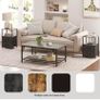 Bedside Table with Charging Station, Side Table with 2 USB Ports and Outlets, Nightstand with Cloth Drawer, Set of 2, End Table, Greige Image 3
