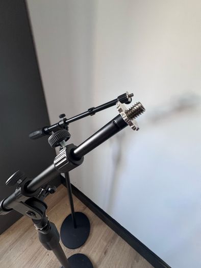 2x Heavy Duty Floor Microphone Boom Stands | Studio Podcast Mic Stands