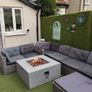 9 seater Grey Rattan Set & Gas Fire Pit Image 2