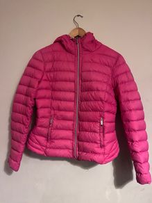 michael kors pink light down/feather puffer jacket