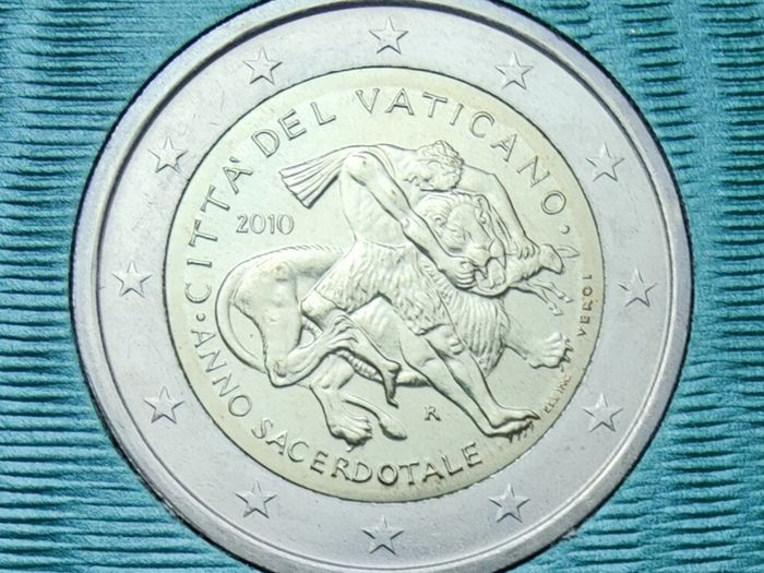 Vatican 2 Euro Brilliant Uncirculated Coin 2010 - Benedict XVI Year for Priests