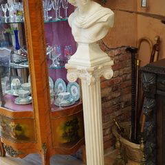 Vintage Classical Apollo Bust on Pedestal