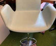Luxury Italian Barstool in Aqua Blue - 3 of 3 - Swivel and Adjustable