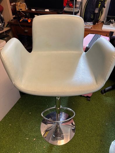 Luxury Italian Barstool in Aqua Blue - 3 of 3 - Swivel and Adjustable