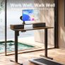 Standing Desk with Fabric Drawers,100x60cm, Walnut Image 4