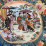Vintage Satsuma Chinese Hand Painted Plate Geishas Image 2