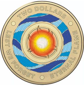 Australia 2018 2 Dollar Coin Colorised Lest We Forget Eternal Flame