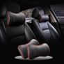 Brand New Memory Foam Car Neck Pillow 2-Pack Leather Cover Neck Support. Image 2