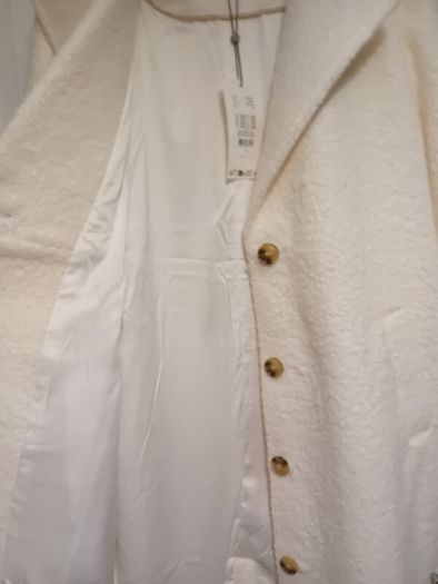 Danish brand Kaffe - Teddy Coat - Warm off white colour - Size DK 40 UK 12 - BNWT RRP 150