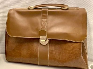 Stylish French Lancel Leather Briefcase Women's Bag