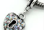 Pandora Style AB Colour Rhinestone Heart Charm