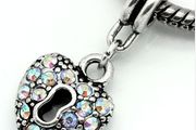 Pandora Style AB Colour Rhinestone Heart Charm