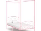 Canopy Bed Frame Pink Metal 100x200 cm