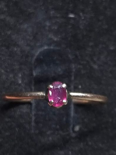 Antique Professionally Tested 14ct Gold Pink Gemstone Ring Size 52.5