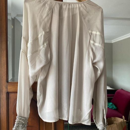 Bohemian, Modern Charlie Joe Designer Embellished Blouse UK M