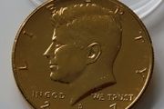 JFK Kennedy Half dollar 2017 D 24 Karat Gold plated