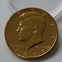 JFK Kennedy Half dollar 2017 D 24 Karat Gold plated