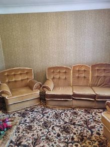 Mid Century Sofa and two chairs