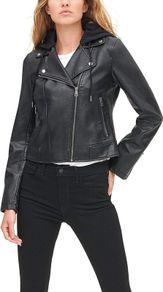 Levi's women's classic motorcycle jacket, jersey hood jacket made of faux leather, 2XL