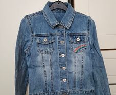 Girls blue washed denim jacket