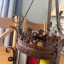 Antique Stained Glass Hall Lantern Image 3