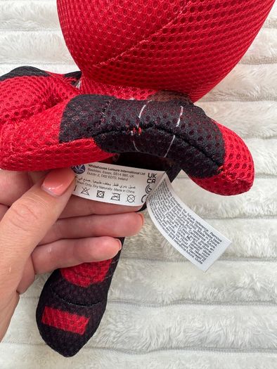 Official Marvel Comics Deadpool Heart Sign 12" Large Plush Soft Used Please see pictures