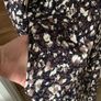 dress FatFace midi v neck 3-4 sleeves  size 16 brown floral pattern black beige BNWT Image 5