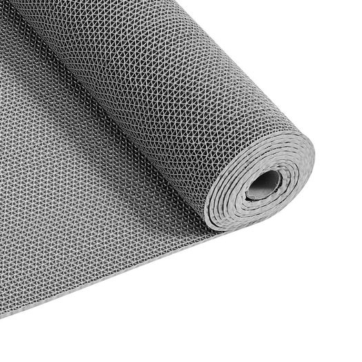 PVC Drainage Mat 3 x 16.4ft, Non-Slip Commercial Floor Mat Roll, Water Drainage Matting for Indoor & Outdoor Use, Restaurant, Pool, Patio, Bathroom, Grey