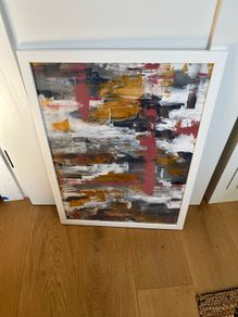 Modern Abstract Canvas in White Frame (Original Artwork)
