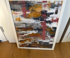 Modern Abstract Canvas in White Frame (Original Artwork)