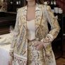 Gorgeous Zara Bloggers Viral Insta Famous Boho Ethnic Print Linen Blend Suit, Blazer and Trousers Image 9