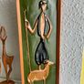 Superb Mid Century Modern Framed Decorative Wall Art in Cold Painted Copper Image 10