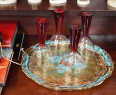 Vintage Artland Prescott Ruby Wine Glasses