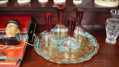 Vintage Artland Prescott Ruby Wine Glasses