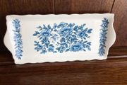 Vintage Ceramic Blue and White Floral Trinket Tray
