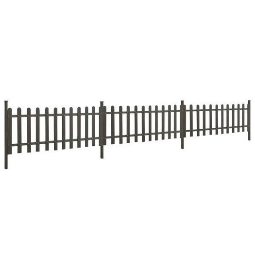 Picket Fence with Posts 3 pcs