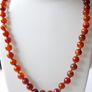 Vintage Natural Red Carnelian Agate Bead Necklace strung on a silk cord length 20" Image 2