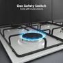 Built-in 60cm Gas Hob - Stainless Steel with 4 Cooking Areas, Easy Clean Surface, One -Hand Ignition, 60 x 52 x 8.9 cm (L x W x H) Image 7
