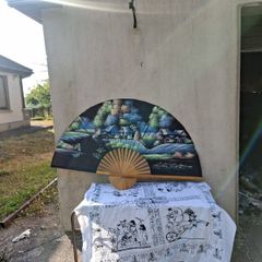 XL painted fan postage possible