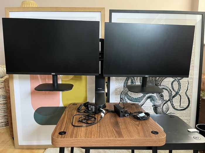 Dual AOC 28" Monitor Setup with Professional Kensington Dual Arm