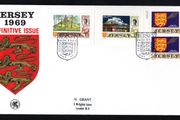 1969 Jersey Booklet Pane First Definitive Issue First Day Cover (FDC)
