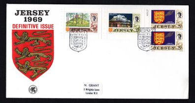 1969 Jersey Booklet Pane First Definitive Issue First Day Cover (FDC)